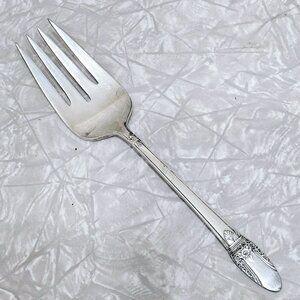 1837 Rogers First Love Meat Serving Fork 9” International Silverplate art deco